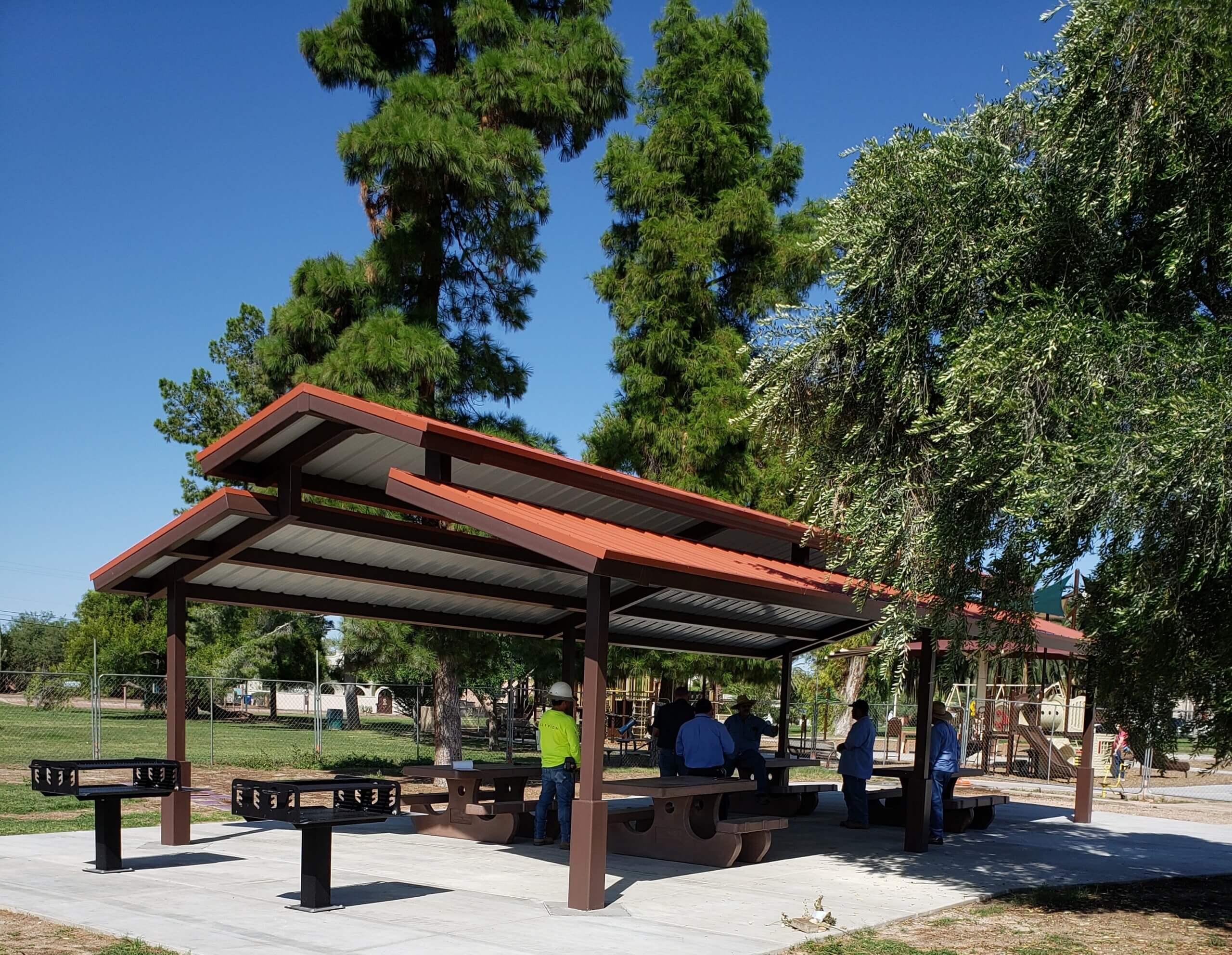 A park pavilion built by a design and engineering company